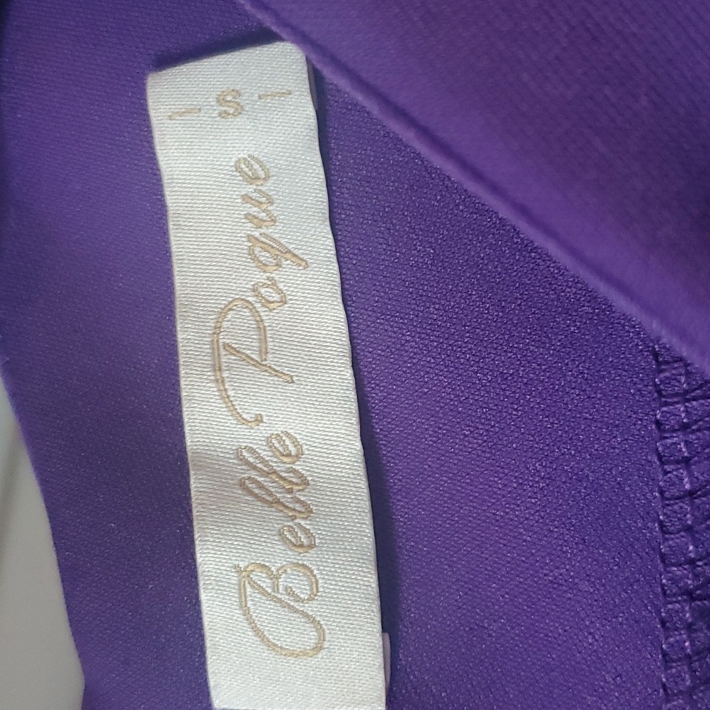 Belle Poque Vintage Purple Ruffle Bodycon Dress - Picture 5 of 6